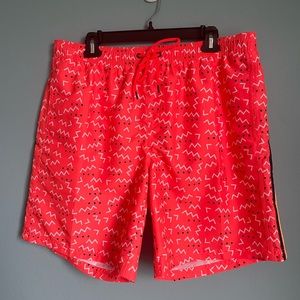 Sundek Elastic 16” Waist Fluorescent Orange Boardshorts Size XXL